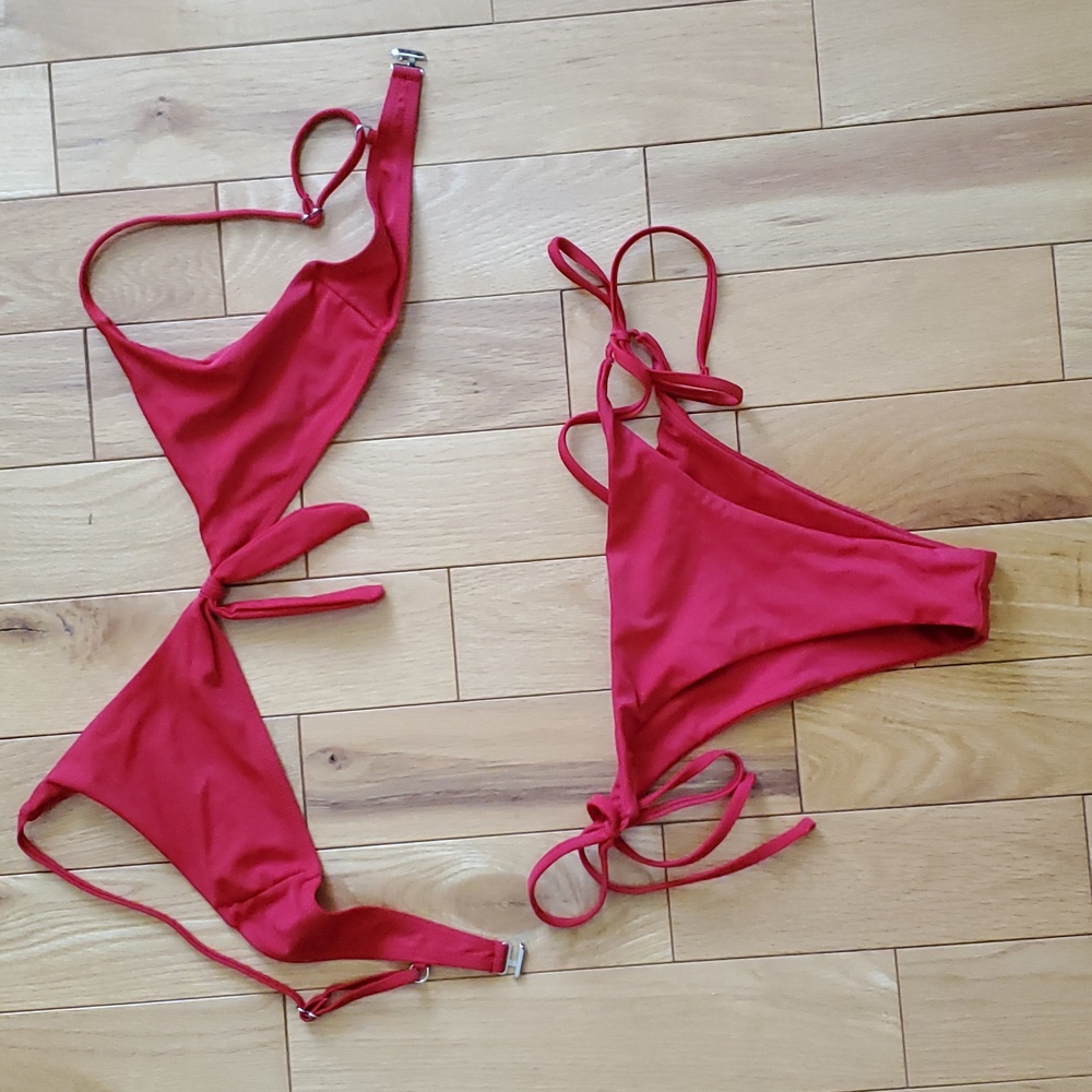 Shein red bikini set, M